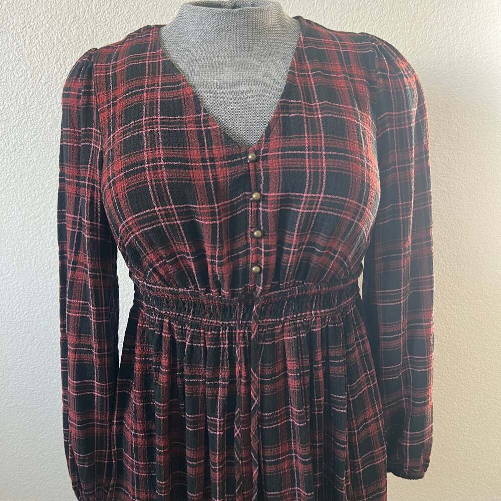 NWT Torrid Womens Plus Babydoll Crinkle Flannel Gauze Smocked Tie Waist Top Size